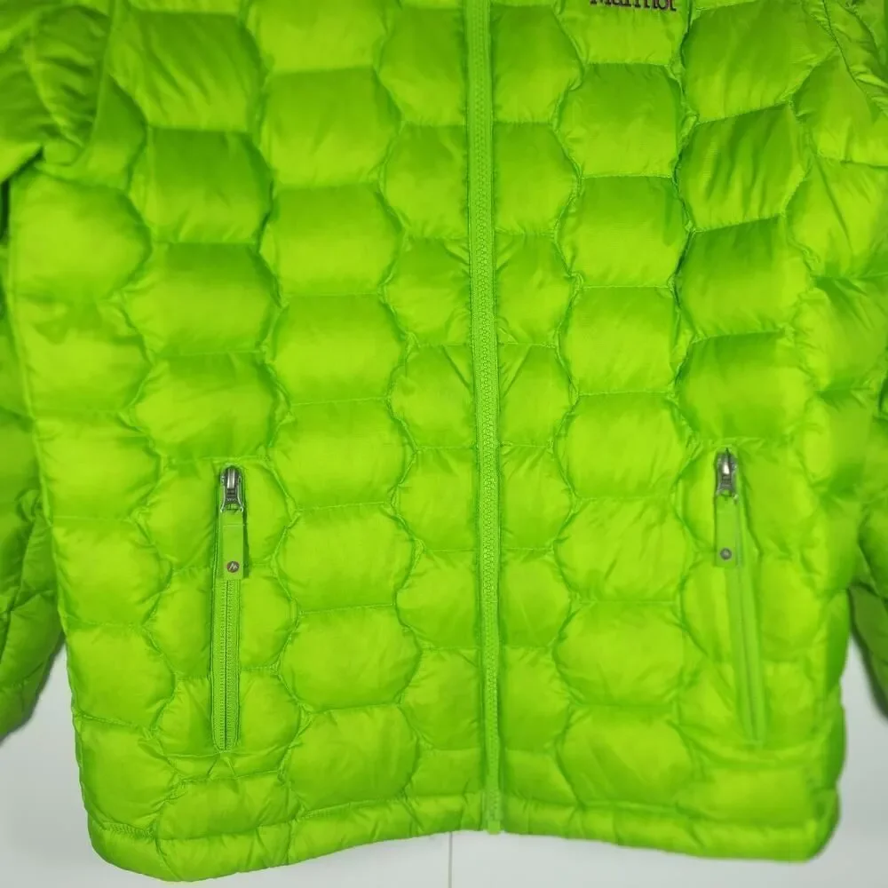MARMOT Girls Ama Dablam XL Green 700 fill Down FullZip Hooded Puffer Jacket